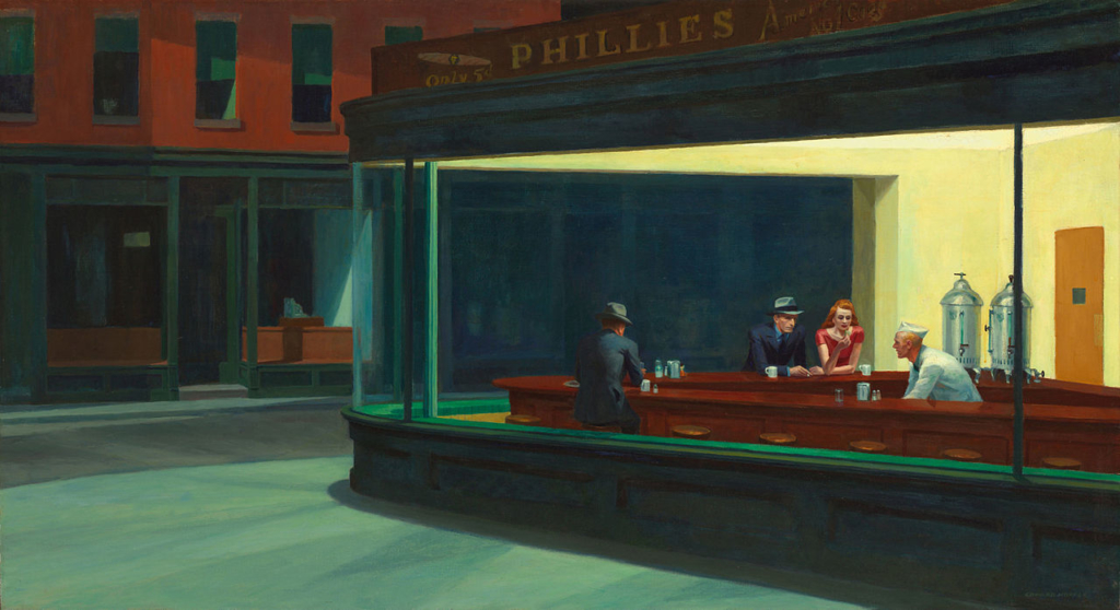 Nighthawks, by Edward Hopper, 1942.