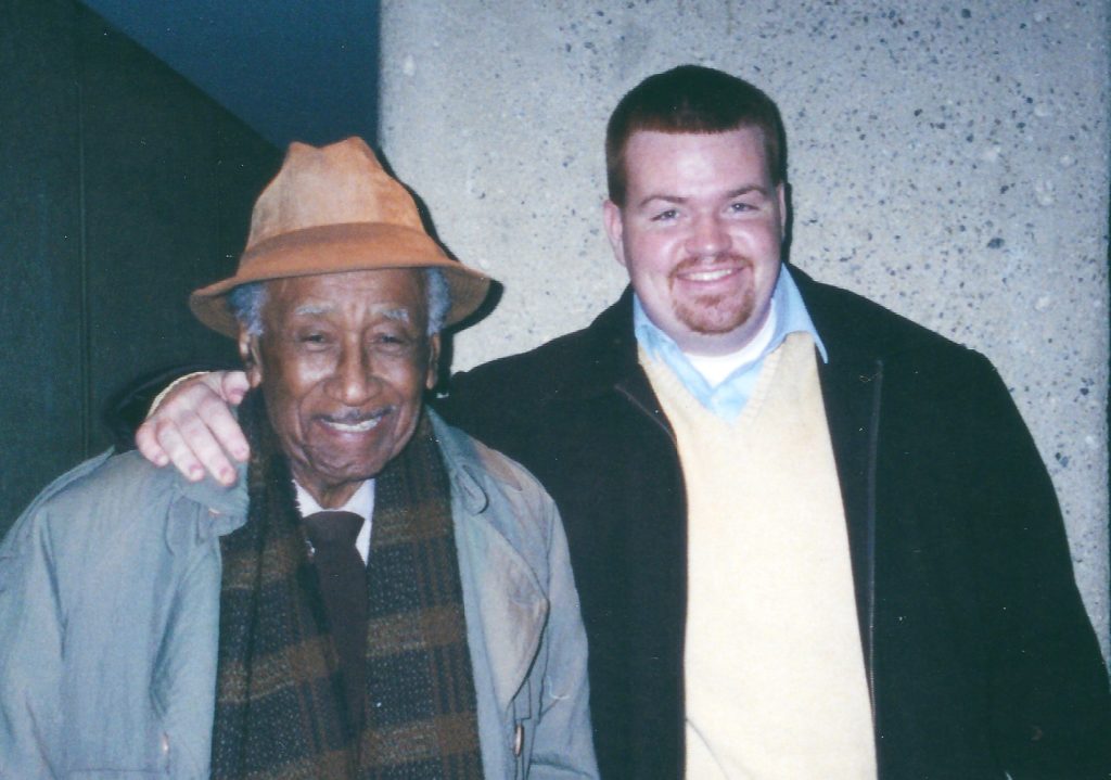 Albert Murray and Paul Devlin, editor of Murray Talks Music, in 2002. 