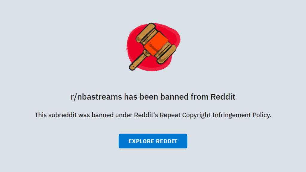 nbastreams has been banned from Reddit
